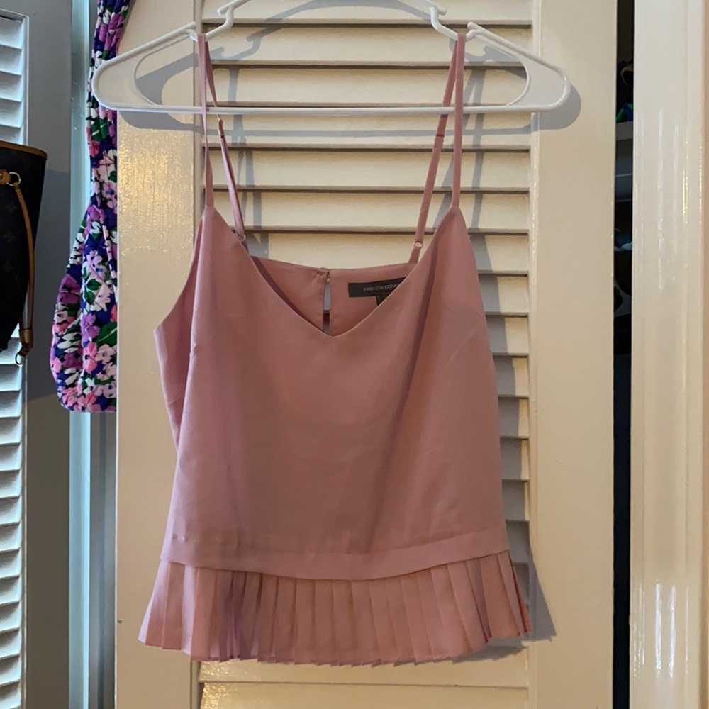 French connection women’s tank, pleated at bottom
